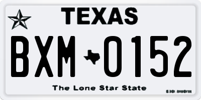 TX license plate BXM0152