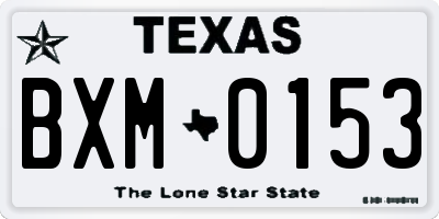 TX license plate BXM0153
