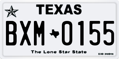 TX license plate BXM0155