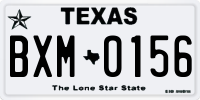 TX license plate BXM0156