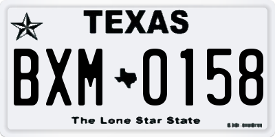 TX license plate BXM0158