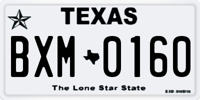 TX license plate BXM0160