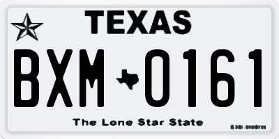 TX license plate BXM0161
