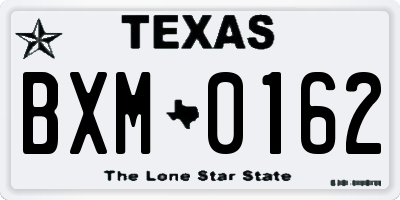 TX license plate BXM0162
