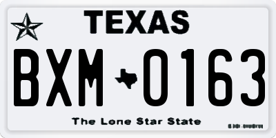 TX license plate BXM0163