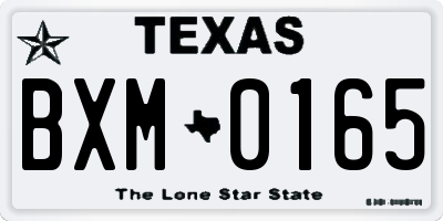 TX license plate BXM0165