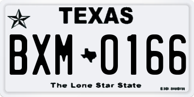 TX license plate BXM0166