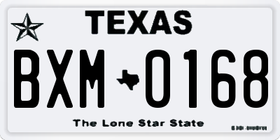 TX license plate BXM0168
