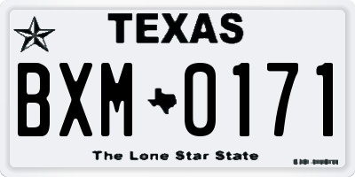 TX license plate BXM0171