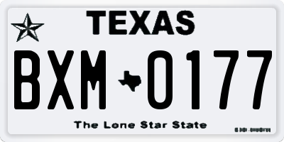TX license plate BXM0177