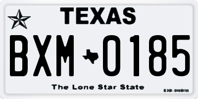 TX license plate BXM0185