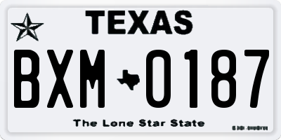 TX license plate BXM0187