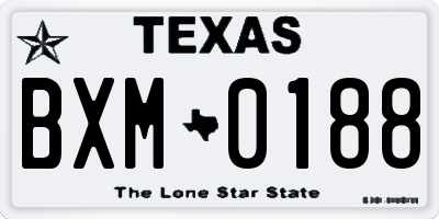 TX license plate BXM0188