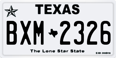 TX license plate BXM2326