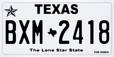 TX license plate BXM2418