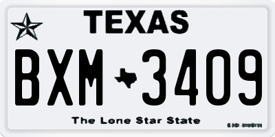 TX license plate BXM3409