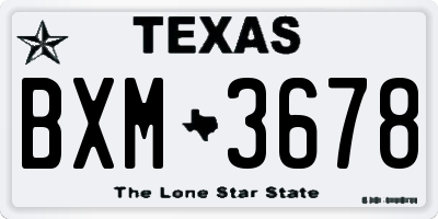 TX license plate BXM3678