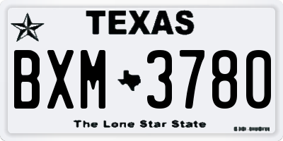 TX license plate BXM3780