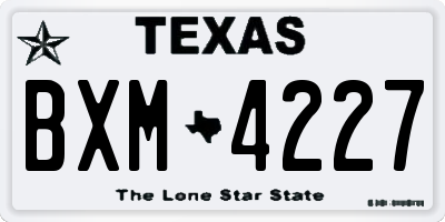 TX license plate BXM4227