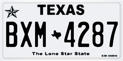 TX license plate BXM4287
