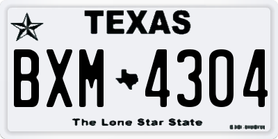 TX license plate BXM4304