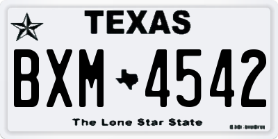 TX license plate BXM4542