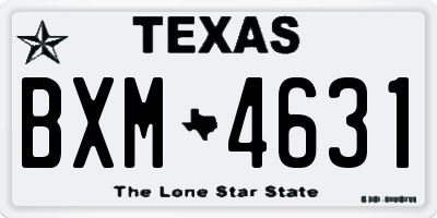 TX license plate BXM4631