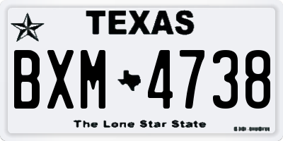 TX license plate BXM4738