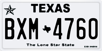 TX license plate BXM4760