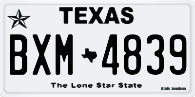 TX license plate BXM4839