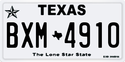 TX license plate BXM4910