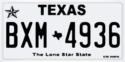 TX license plate BXM4936