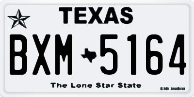 TX license plate BXM5164