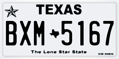 TX license plate BXM5167