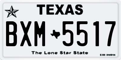 TX license plate BXM5517