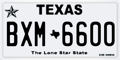 TX license plate BXM6600