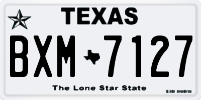 TX license plate BXM7127