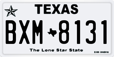TX license plate BXM8131