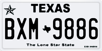 TX license plate BXM9886