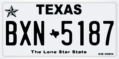 TX license plate BXN5187