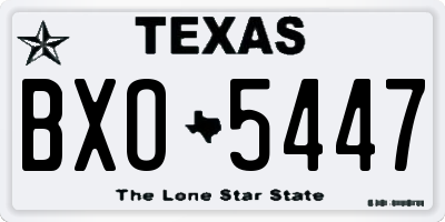TX license plate BXO5447