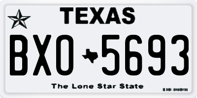 TX license plate BXO5693