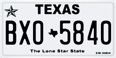 TX license plate BXO5840