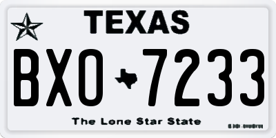TX license plate BXO7233