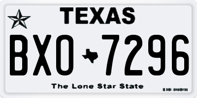 TX license plate BXO7296