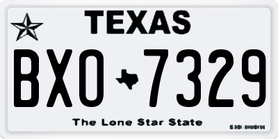 TX license plate BXO7329