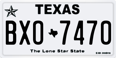 TX license plate BXO7470