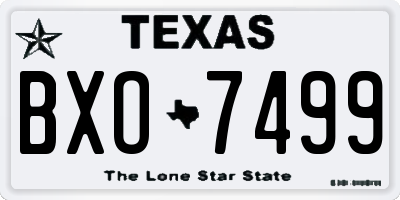 TX license plate BXO7499