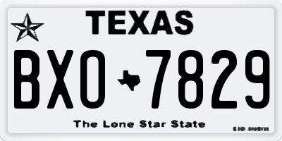 TX license plate BXO7829