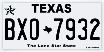 TX license plate BXO7932